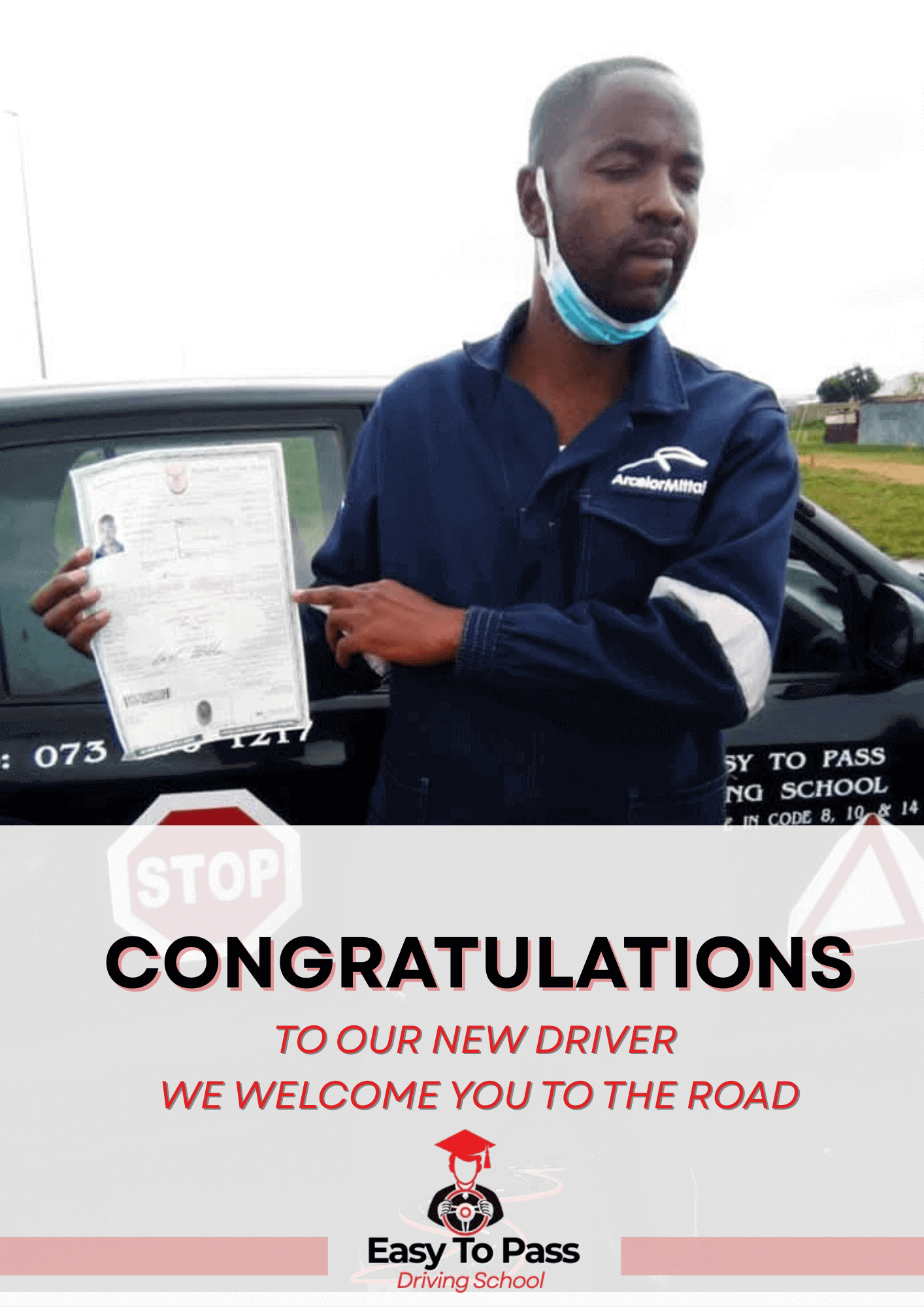 Happy student passing test